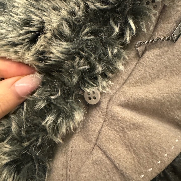 Calvin Klein Grey Coat - Faux Fur - Picture 3 of 5